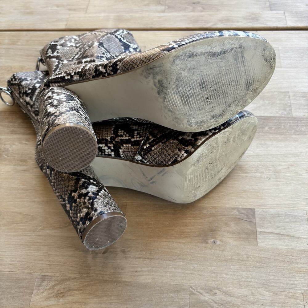 Just Fab Womens Snake Skin Pointed Estrella Zip Boots Size 9 - Picture 5 of 10
